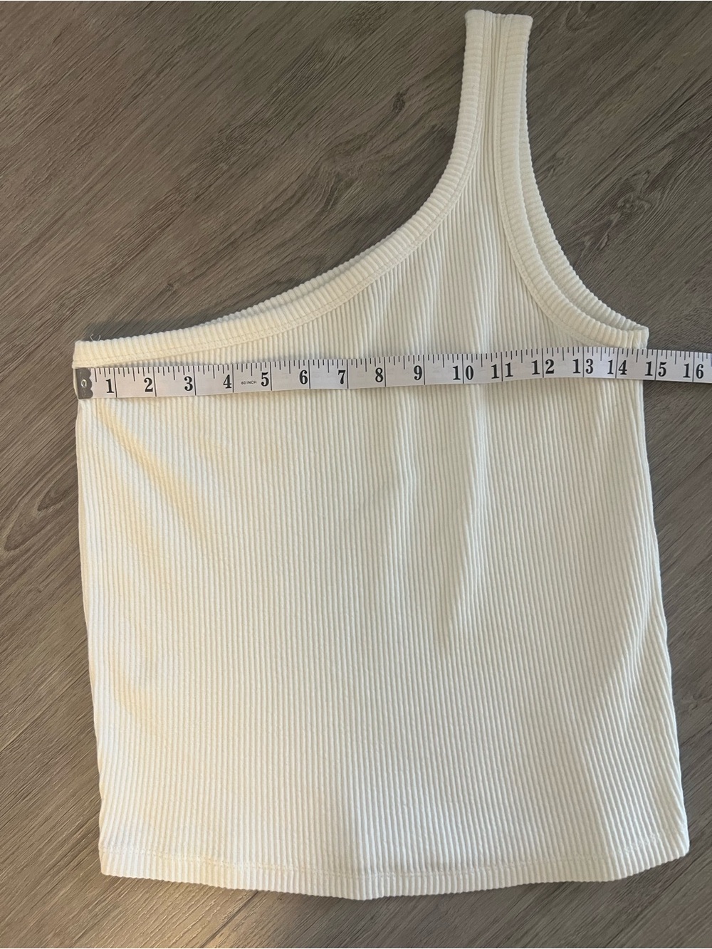 French Connection Cream One-Shoulder Ribbed Tank - Picture 7 of 9